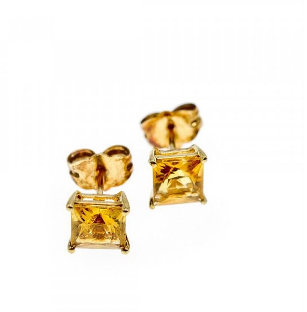 10K Yellow Gold Heliodor Earrings & Pendant